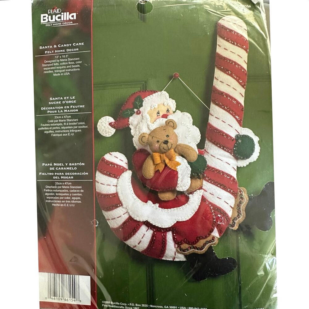 Bucilla “Santa & Candy Cane” Felt Home Decor Kit